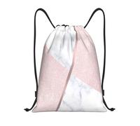YWSOTRE Elegante brillo dorado rosa femenino y mármol blanco, Mochila con cordón, unisex, para deporte, gimnasio, informal, para el día a día, talla M