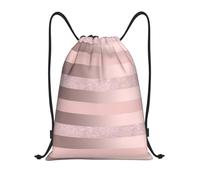 YWSOTRE Elegante Raya Rosa Rubor Con Brillo De Oro Rosa, Mochila con cordón, unisex, para deporte, gimnasio, informal, para el día a día, talla M