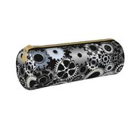 YWSOTRE Engranaje Metal Renderizado Tecnología Arte Digital, Estuche para lápices Estuche cilíndrico para lápices Estuche para lápices de Cuero portátil Estuche para cosméticos