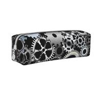 YWSOTRE Engranaje Metal Renderizado Tecnología Arte Digital, Estuche para lápices Estuche para lápices Estuche para lápices de Cuero portátil con Estuche para cosméticos con Cremallera