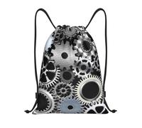 YWSOTRE Engranaje Metal Renderizado Tecnología Arte digital, Mochila con cordón, unisex, para deporte, gimnasio, informal, para el día a día, talla M