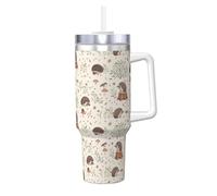 YWSOTRE Erizo de pradera,Botella de agua de acero inoxidable con asa para bebidas frías y calientes de 40 oz.