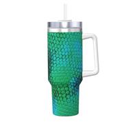 YWSOTRE Escama de serpiente,Botella de agua de acero inoxidable con asa para bebidas frías y calientes de 40 oz.
