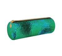 YWSOTRE Escama de Serpiente, Estuche para lápices Estuche cilíndrico para lápices Estuche para lápices de Cuero portátil Estuche para cosméticos