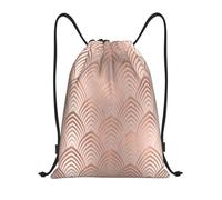 YWSOTRE Escamas de conchas marinas Art Deco gris cobre rosa rosa, Mochila con cordón, unisex, para deporte, gimnasio, informal, para el día a día, talla M