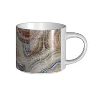 YWSOTRE Estampado de piedra de ónix azul pálido,Taza de cerámica de gran capacidad, taza de té, taza de café 450 ml