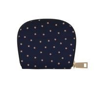 YWSOTRE Estrellas Brillantes Rosadas Azul Oscuro y Oro Rosa estrelladas, Funda de Cuero de PU para Tarjetas, Tarjetero Elegante, Tarjetero Tipo Billetera