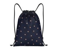 YWSOTRE Estrellas brillantes rosadas azul oscuro y oro rosa estrelladas, Mochila con cordón, unisex, para deporte, gimnasio, informal, para el día a día, talla M