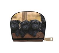 YWSOTRE Familia Affenpinscher Cachorros Perros Negros Mono, Funda de Cuero de PU para Tarjetas, Tarjetero Elegante, Tarjetero Tipo Billetera