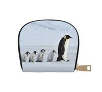 YWSOTRE Familia de pingüinos, Funda de Cuero de PU para Tarjetas, Tarjetero Elegante, Tarjetero Tipo Billetera