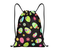YWSOTRE Felices Pascuas Coloridos Huevos De Pascua, Mochila con cordón, unisex, para deporte, gimnasio, informal, para el día a día, talla M