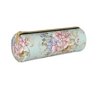 YWSOTRE Flor Acuarela Floral Primavera, Estuche para lápices Estuche cilíndrico para lápices Estuche para lápices de Cuero portátil Estuche para cosméticos