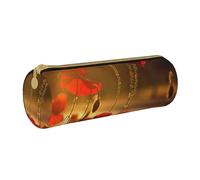 YWSOTRE Flor de Amapola, Estuche para lápices Estuche cilíndrico para lápices Estuche para lápices de Cuero portátil Estuche para cosméticos