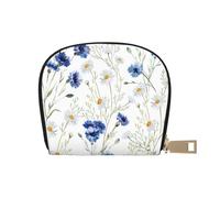 YWSOTRE Flor Dibujada a Mano, Funda de Cuero de PU para Tarjetas, Tarjetero Elegante, Tarjetero Tipo Billetera