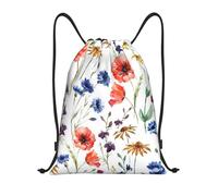 YWSOTRE Flor Silvestre Amapola Crisantemo Margaritas, Mochila con cordón, unisex, para deporte, gimnasio, informal, para el día a día, talla M