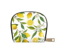 YWSOTRE Florales de Frutas de limón, Funda de Cuero de PU para Tarjetas, Tarjetero Elegante, Tarjetero Tipo Billetera