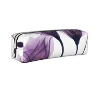 YWSOTRE Flores De Esperanza Púrpura Lavanda, Estuche para lápices Estuche para lápices Estuche para lápices de Cuero portátil con Estuche para cosméticos con Cremallera