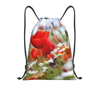YWSOTRE Flores de pradera y margaritas, Mochila con cordón, unisex, para deporte, gimnasio, informal, para el día a día, talla M