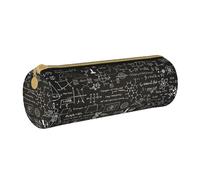YWSOTRE Fórmulas científicas Dibujadas a Mano en la Pizarra para el Fondo, Estuche para lápices Estuche cilíndrico para lápices Estuche para lápices de Cuero portátil Estuche para cosméticos