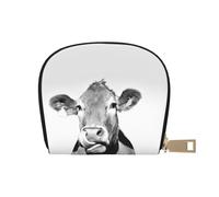 YWSOTRE Foto De Vaca En Blanco Y Negro, Funda de Cuero de PU para Tarjetas, Tarjetero Elegante, Tarjetero Tipo Billetera