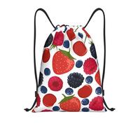 YWSOTRE Frambuesas bayas maduras que caen, Mochila con cordón, unisex, para deporte, gimnasio, informal, para el día a día, talla M