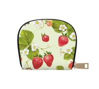 YWSOTRE Fresa Encantadora, Funda de Cuero de PU para Tarjetas, Tarjetero Elegante, Tarjetero Tipo Billetera