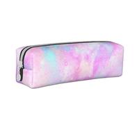 YWSOTRE Galaxia Jaspeada Rosa Púrpura, Estuche para lápices Estuche para lápices Estuche para lápices de Cuero portátil con Estuche para cosméticos con Cremallera