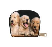 YWSOTRE Golden Retriever Perros Cachorros Mascotas Impreso, Funda de Cuero de PU para Tarjetas, Tarjetero Elegante, Tarjetero Tipo Billetera