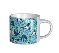 YWSOTRE Golondrinas Voladoras Flores de Primavera,Taza de cerámica de gran capacidad, taza de té, taza de café 450 ml