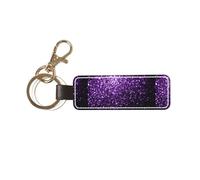 YWSOTRE Hermoso brillo morado,Llavero de cuero de PU, llavero, llavero, anillo, organizador, 1 pieza