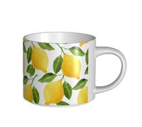 YWSOTRE Hoja de limón,Taza de cerámica de gran capacidad, taza de té, taza de café 450 ml