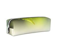 YWSOTRE Hoja Verde Reflejando En El Agua del Río, Estuche para lápices Estuche para lápices Estuche para lápices de Cuero portátil con Estuche para cosméticos con Cremallera