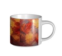 YWSOTRE Hojas de otoño cayendo río (2),Taza de cerámica de gran capacidad, taza de té, taza de café 450 ml