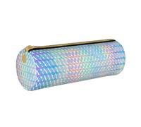 YWSOTRE Holograma Colorido del Color del Arco Iris holográfico, Estuche para lápices Estuche cilíndrico para lápices Estuche para lápices de Cuero portátil Estuche para cosméticos