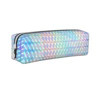 YWSOTRE Holograma Colorido del Color del Arco Iris holográfico, Estuche para lápices Estuche para lápices Estuche para lápices de Cuero portátil con Estuche para cosméticos con Cremallera