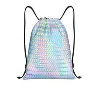 YWSOTRE Holograma colorido del color del arco iris holográfico, Mochila con cordón, unisex, para deporte, gimnasio, informal, para el día a día, talla M