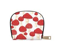 YWSOTRE Hongos Rojos del agárico de Mosca, Funda de Cuero de PU para Tarjetas, Tarjetero Elegante, Tarjetero Tipo Billetera