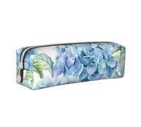 YWSOTRE Hortensia Acuarela Impresa, Estuche para lápices Estuche para lápices Estuche para lápices de Cuero portátil con Estuche para cosméticos con Cremallera
