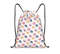YWSOTRE Huella Animal Con Patrón De Pata En Un Blanco, Mochila con cordón, unisex, para deporte, gimnasio, informal, para el día a día, talla M