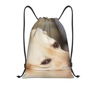 YWSOTRE Impresión de Labrador Retriever amarillo, Mochila con cordón, unisex, para deporte, gimnasio, informal, para el día a día, talla M