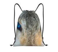 YWSOTRE Impresión de lobo de ojos azules, Mochila con cordón, unisex, para deporte, gimnasio, informal, para el día a día, talla M