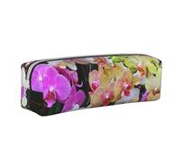YWSOTRE Impresión de orquídeas, Estuche para lápices Estuche para lápices Estuche para lápices de Cuero portátil con Estuche para cosméticos con Cremallera