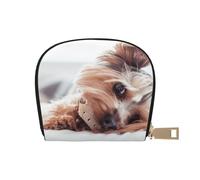 YWSOTRE Impresión de Yorkshire Terrier, Funda de Cuero de PU para Tarjetas, Tarjetero Elegante, Tarjetero Tipo Billetera