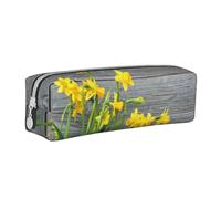 YWSOTRE Impresión Ramo De Narcisos, Estuche para lápices Estuche para lápices Estuche para lápices de Cuero portátil con Estuche para cosméticos con Cremallera