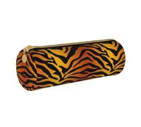YWSOTRE Impresiones de Tigre, Estuche para lápices Estuche cilíndrico para lápices Estuche para lápices de Cuero portátil Estuche para cosméticos
