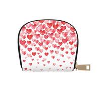 YWSOTRE Imprimir Corazones Rojos Cayendo, Funda de Cuero de PU para Tarjetas, Tarjetero Elegante, Tarjetero Tipo Billetera