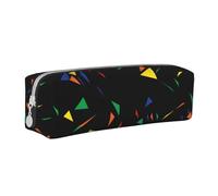 YWSOTRE Imprimir Triángulos Abstracto Confeti, Estuche para lápices Estuche para lápices Estuche para lápices de Cuero portátil con Estuche para cosméticos con Cremallera