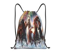 YWSOTRE Indios Nativos Americanos Caballos, Mochila con cordón, unisex, para deporte, gimnasio, informal, para el día a día, talla M