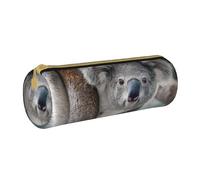 YWSOTRE Koala Relajado, Estuche para lápices Estuche cilíndrico para lápices Estuche para lápices de Cuero portátil Estuche para cosméticos