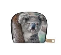 YWSOTRE Koala Relajado, Funda de Cuero de PU para Tarjetas, Tarjetero Elegante, Tarjetero Tipo Billetera